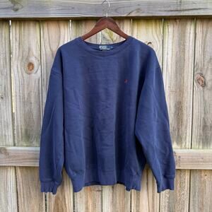 Polo Ralph Lauren Navy Crewneck Sweatshirt Red Pony Size L